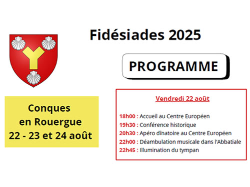 Le programme des fidésiades 2025